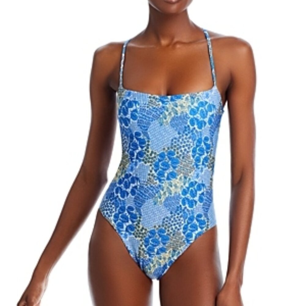 Peixoto Blue Floral One Piece Swimsuit